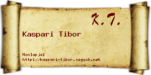 Kaspari Tibor névjegykártya